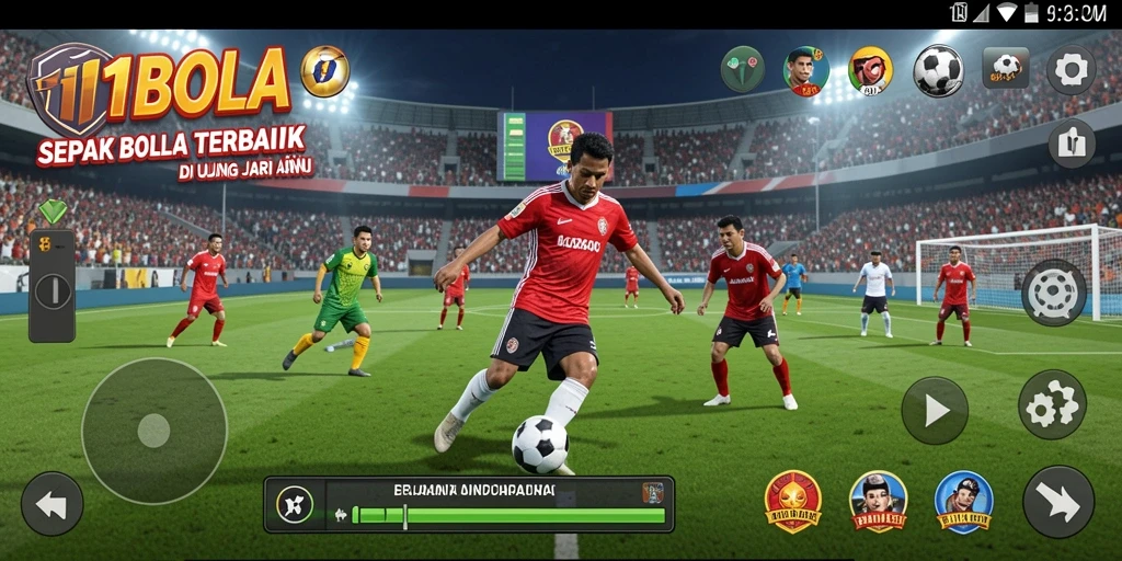 Tampilan gameplay 11BOLA yang realistis dan mendebarkan.