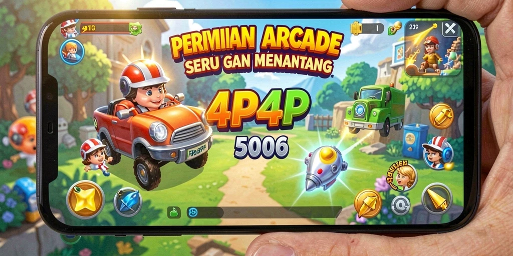 Tampilan gameplay Arcade yang dinamis dan seru dari 4P4P.