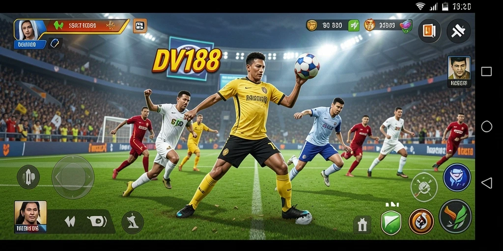 Tampilan gameplay DV188 yang menegangkan dan seru di lapangan olahraga.