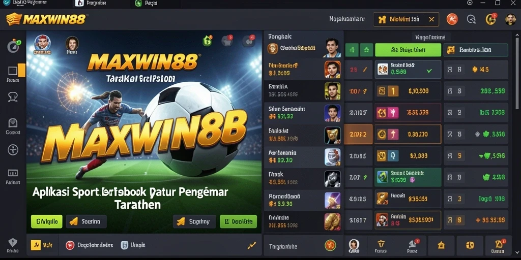 Tampilan utama MAXWIN88 dengan berbagai pilihan taruhan olahraga.