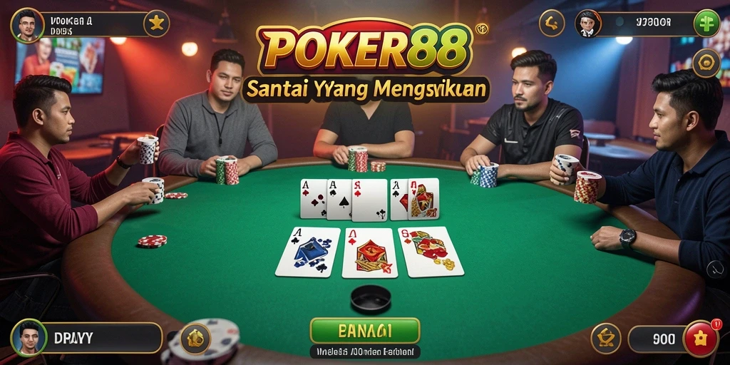 Screenshot POKER88 menampilkan gameplay poker santai yang mendebarkan.