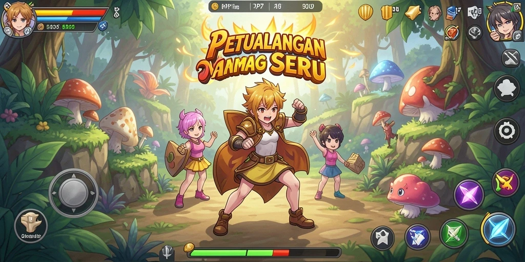 Tampilan gameplay PP7 yang penuh aksi dan karakter Anime yang menarik.