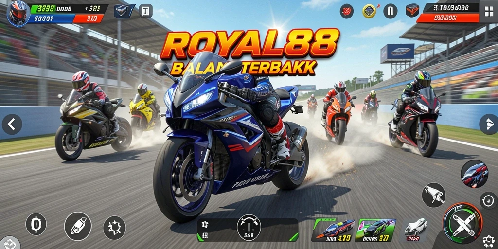 Gameplay menarik dalam balap motor dengan visual yang memukau.