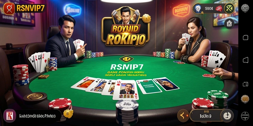 Screenshot RSNVIP7 menampilkan sesi permainan poker yang mendebarkan.