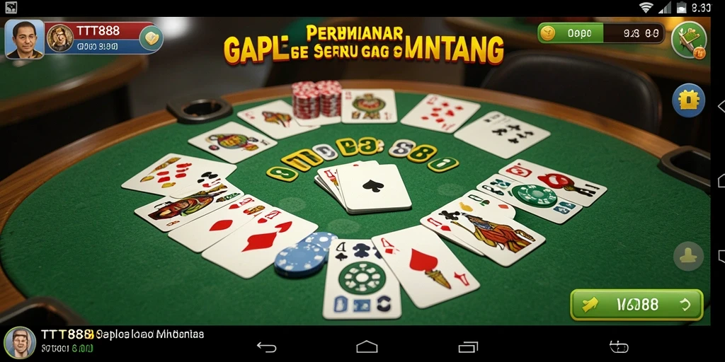 Screenshot TTT888 menampilkan gameplay Gaple yang seru.