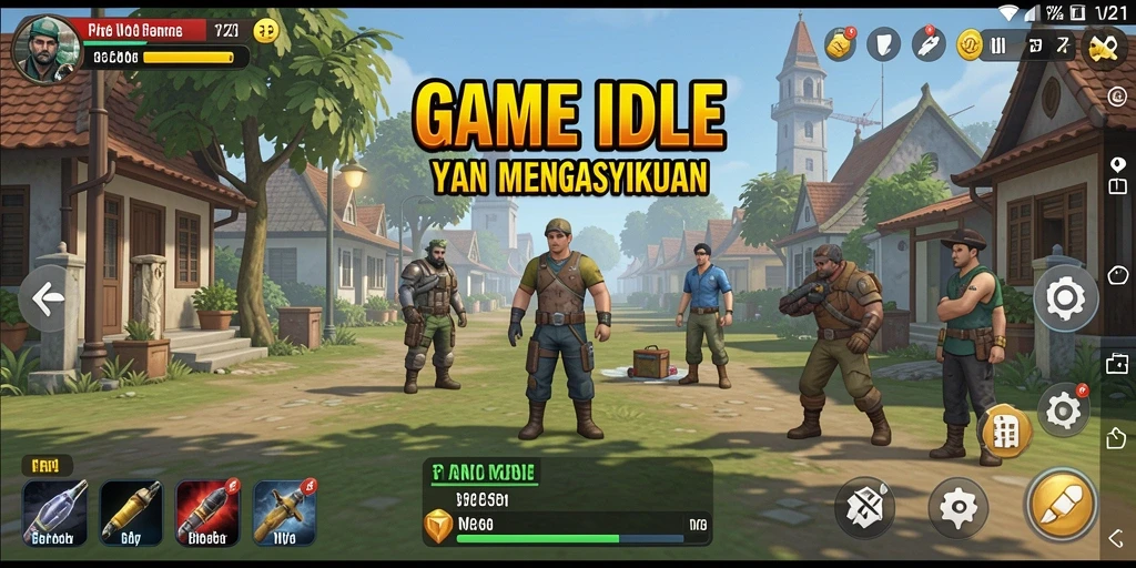 Tampilan screenshot V21 yang menarik dengan gameplay Idle.