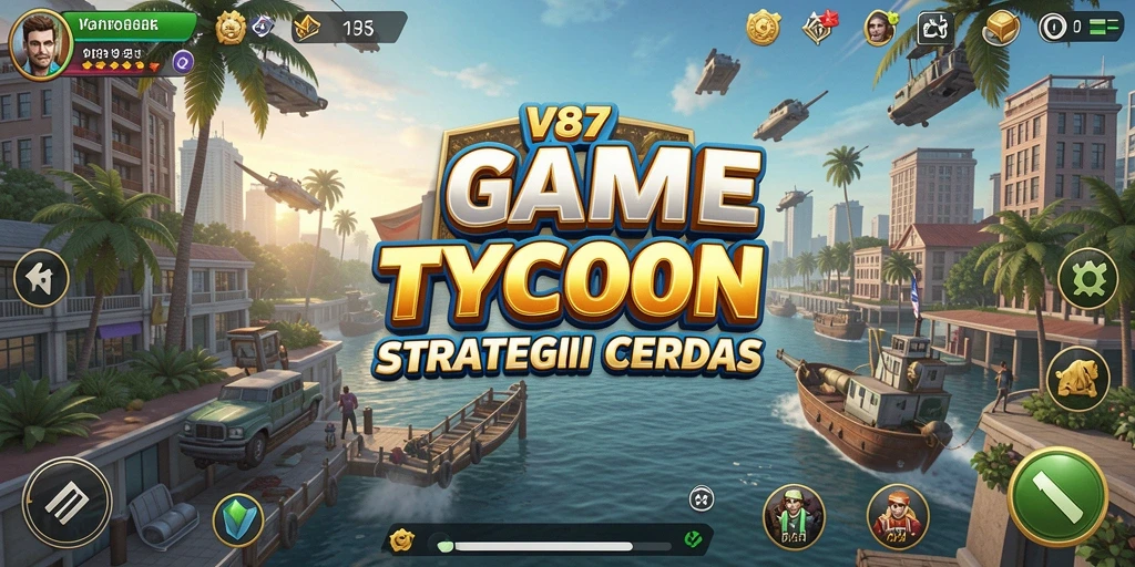 Tampilan gameplay V87 yang penuh warna dan strategis.